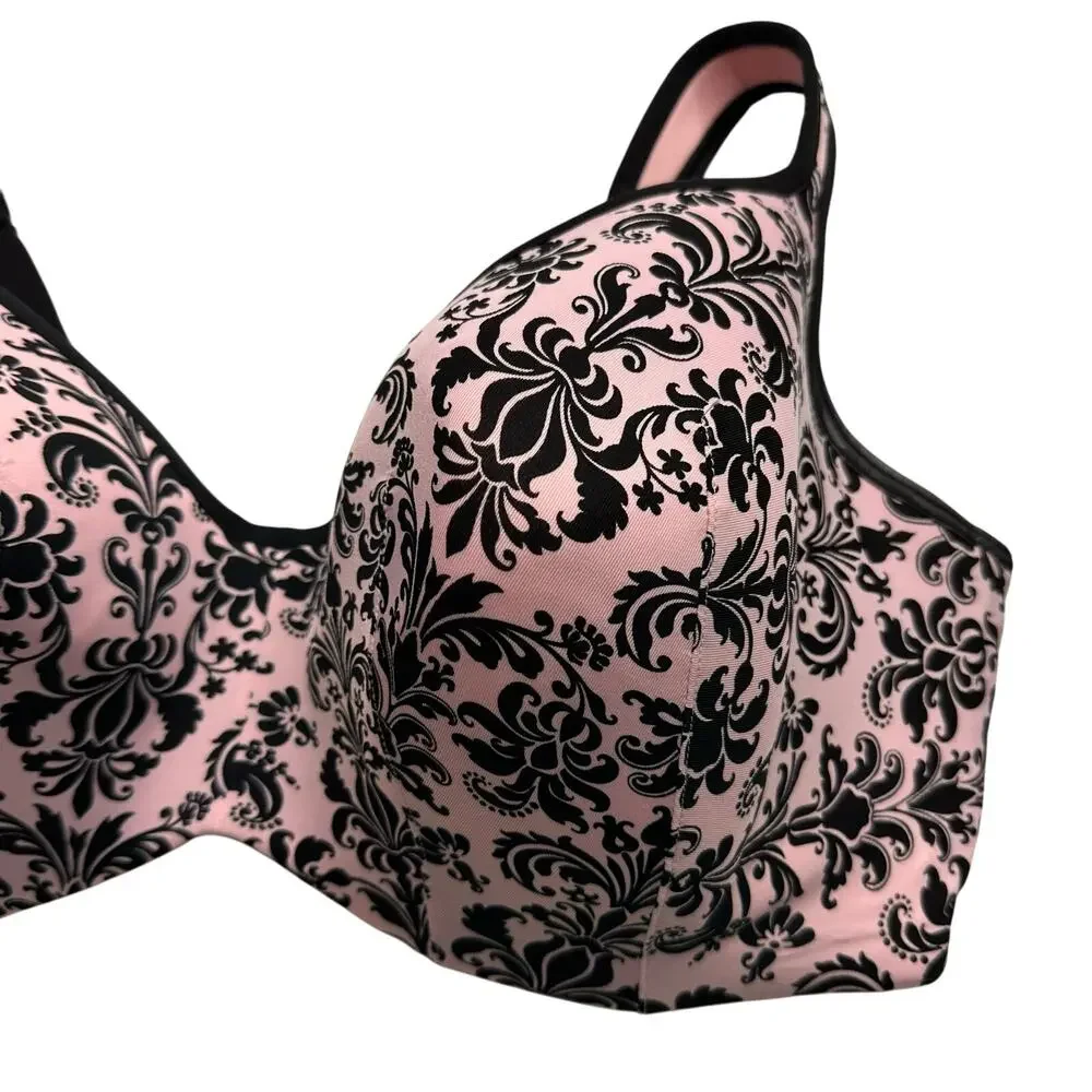 Full Fugure Cacique Lane Bryant pink Baroque Bra Size 40F - Picture 7 of 7